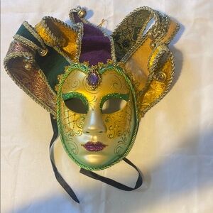 Elegant Gold and Purple Masquerade Mask
